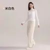 Calça Quente de Maternidade Pode Ser Usada Fora de Casa como Pijama, Inverno com Forro de Fleece e Espessada para Casa, Meio Fleece Coral, Não Apertando a Barriga, Calça de Pelúcia