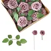 Cajas de Flores de Rosa Simulada, Arreglos Florales para el Hogar, Decoraciones de Mesa, Decoraciones para el Día de San Valentín y Bodas, Flores Simuladas al por Mayor