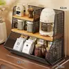 Estante de almacenamiento de escritorio para sala de estar, mueble lateral de comedor, mesa de café, organizador de tazas de café, estante de almacenamiento de juguetes y bocadillos para el hogar