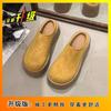 Zapatos Birkenstock Pequeños Zapatos de Plataforma Tipo Pan sin Talón Explosivos Baotou Medias Zapatillas Suela Gruesa Ropa Exterior para Mujer 2025 Nuevo