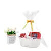 Cesta de Tecido Transfronteiriça com Caixa de Presente Decorativa Vazia Cesta de Presente Fofa para Bebê de Jardim Corda de Algodão com Alça Cesta de Armazenamento