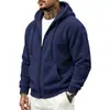 2026 Nueva Sudadera con Capucha Casual de Forro Polar Grueso de Doble Cara Estilo Americano Transfronterizo Otoño/Invierno para Hombre, Holgada, con Cremallera