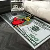 Alfombra de Dólares de Dibujos Animados Creativa Alfombrilla de Suelo de Billetes de Banco para Cocina Felpudo para Puerta de Entrada del Hogar Alfombrilla Resistente a Manchas para Baño
