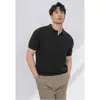 Camisa Polo com Gola Lapela Manga Curta Malha de Tricô Alto Padrão Britânico Negócios Botão Slim Fit Seda Gelada Verão Comércio Exterior Transfronteiriço