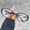 2025 Nuevas Gafas Retro Estilo Coreano Marco Ovalado Pequeño Almohadillas Nasales de Silicona Lentes de Cambio de Color Populares en Tiktok de Alta Calidad Sin Graduación