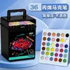 Marcador Acrílico Pluma de Acuarela para Niños Estudiantes de Primaria Pintura Artística Color Especial Opaco Color Apilable Lavable 36 Colores