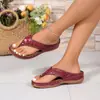 2026 Tamanho Grande Cross-Border Plataforma Novo Estilo Casual Sandálias Sapatos Femininos Costura Retrô Antiderrapante Leve Sola Macia Chinelos Versáteis