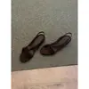 Encuentro Primero Temporada 2026 Primavera/Verano Nuevos Tacones Altos de Punta Fina Sandalias de Punta Cerrada Versátiles con Hebilla para Mujer