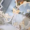Mesa de Firma de Mariposa Transfronteriza Adorno de Madera, Decoración de Mariposa Hueca Caja de Mensajes de Libro de Visitas Artesanías de Madera