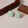 Brincos Quadrados Pequenos Elegantes Estilo Coreano com Gotejamento de Óleo Perolado para Mulheres, Simples e Luxuosos, Brincos Modernos e Versáteis com um Toque de Alto Padrão