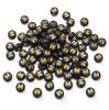 Acrílico 4*7mm letras pretas douradas contas redondas planas quebra-cabeça artesanal acessórios faça você mesmo colar de contas soltas