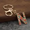 Amazon Transfronterizo Color Nuevo Diamante 26 Letras Llavero de Moda y Exquisito Colgante para Bolsa Letra Inglés
