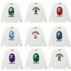 Marca de moda transfronteriza de comercio exterior BAPE sudadera con capucha de punto para hombre, otoño e invierno, manga larga, estampado de letras, holgada, cuello redondo