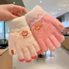 Guantes de Dedos Lindos para Niños Niñas Invierno Prueba de Frío Cálido Juego de Cinco Dedos Conjunto Completo de Dedos Tejido para Bebé Niños de Invierno
