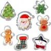Juego de Cortadores de Galletas de Navidad Moldes Festivos Formas Árbol de Navidad Hombre de Jengibre Bastón de Caramelo Nieve Cara de Santa