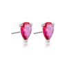 Brincos de prata esterlina S925 3*5mm tipo pêra 20 cores furos para orelha arco-íris champanhe roxo zircônia Ins brincos europeus e americanos
