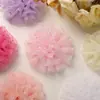 Estilo Dulce Princesa Coreana Lunares Plisado Rosa DIY Pinza Cuerda para el Cabello Tocado Broche Ropa Accesorios de Flor