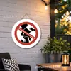 Comercio Exterior Serie SIN Logo Señal de Advertencia de Metal Desgastado Símbolo de Prohibición Tema Colgante de Pared Redondo Cuerda de Cáñamo Pintura de Placa de Estaño