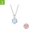 Collar Ziyun plateado original azul claro de 1 quilate moissanita brillante temperamento elegante noble cierre de plata de ley s925
