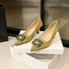 Tacones de Aguja Puntiagudos con Hebilla Cuadrada de Terciopelo Negro Mate Estilo Suave para Mujer Versátiles para el Día a Día Ligeros Transpirables Textura Planos