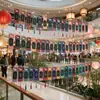 Decoraciones para el Festival de Medio Otoño, acertijos de linternas, colgantes de borlas, guirnaldas para centros comerciales, ambiente y disposición de escenas para eventos en tiendas, cuerdas para colgar