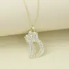 Collar con Corona de Aleación Creativa y Pedrería Letra Accesorios para Suéter Moda Más Fácil de Combinar Regalos Exquisitos Joyería para Mujer