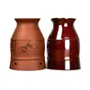 Caneca de Moxabustão de Argila Roxa de Camada Dupla para Massagem e Vaporização, Caneca de Moxabustão Portátil para Moxabustão Quente, Caneca de Moxabustão Multifuncional Isolada Gua Sha de Mão
