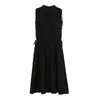 Vestido Colete A-Line Sem Mangas Com Cordão na Cintura Emagrecedor para Mulheres Verão Novo Longo 258387