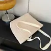 Bolsas de Palha Trançada Atacado, Novo Estilo, Cor Sólida, Simples, Grande Capacidade, Bolsa Feminina de Palha Trançada, Bolsa de Ombro, Leve, Bolsa Trançada para Trabalho Diário