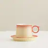 Conjunto de Caneca de Café de Cerâmica com Colher e Pires de Alta Qualidade Exquisito para Casal de Escritório Caixa de Presente de Alto Valor Atacado