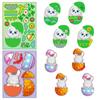 Gran Venta 6 Hojas/Paquete Día de Pascua Dibujo Animado Conejo Huevo Pegatinas Easterday Huevo Conejo Niños DIY Puzzle