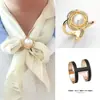 Hebilla para pañuelo de seda, anillo pequeño cuadrado para bufanda, broche de perla simple, sujetador versátil para chal, hebilla para esquina de ropa, accesorio creativo