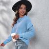 Estilo celebridad de internet Toma real hombro caído manga larga suéter de punto suelto para mujer nuevo Ebay para mujer transfronterizo transfronterizo