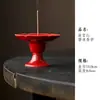 Incensário Vermelho da Cidade Proibida com Base Alta em Cerâmica, Novo Ornamento de Mesa de Chá Estilo Chinês, Castiçal Doméstico, Acessórios de Incenso para Cerimônia do Chá, Queimador de Aromaterapia