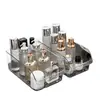 Caja de almacenamiento transparente multiusos, organizador de escritorio para cosméticos, caja de almacenamiento de gran capacidad, estante de almacenamiento simple, caja organizadora