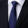 Corbata con cremallera formal de negocios para hombre, Corbata perezosa negra a rayas azules ajustada para novio, Fácil de poner y quitar