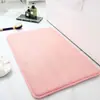 Tapete de Chão Espesso Cor Sólida Fleece Coral Transfronteiriço Espuma de Memória Antiderrapante Almofada para Pés Banheiro Absorvente de Água Secagem Rápida Capacho Venda por Atacado