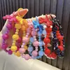 Llavero Creativo de Color Sólido con Lazo y Perlas, Correa para Teléfono Simple y Elegante, Cuerda Colgante Linda, Pequeño Regalo al por Mayor