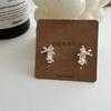 Coleção de Brincos Exquisitos de Luxo Leve Estilo Coreano Dongdaemun Prata Elegante Design de Moda Brincos de Pino Versáteis Atacado