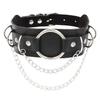 Gótico gargantilla punk doble capa cadena collar collar collar collar rock metal anillo collar clavícula
