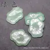 Colgante de Hoja de Ágata Natural y Jade Africano de 28x38 mm con un Agujero en el Centro, Broche Estilo Antiguo para Bricolaje, Accesorio para Pasador de Cabello