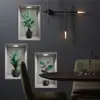 Adesivos de Parede Triptych de Plantas Verdes 3D Transfronteiriços Adesivos Autoadesivos para Decoração de Casa, Parede de Fundo de Sofá, Renovação de Quarto