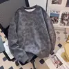 Sudadera con cuello redondo tie-dye estilo americano para hombre, nueva colección 2026, diseño holgado, elegante y moderna, sudadera casual para hombre