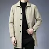 E-commerce transfronteiriço da Amazon, corta-vento masculino plus size, casaco masculino de comprimento médio estilo coreano slim fit para primavera/outono