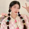 Lazo para el cabello enlatado cuerda banda elástica cuerda para la cabeza femenina accesorios para el cabello para cabeza de bola estilo japonés simple cubierta de cuero temperamento celebridad de internet banda para el cabello al por mayor