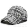 Boné de Baseball Outono/Inverno 2024, Estilo Xadrez Grande para Homens e Mulheres, Boné com Aba para Uso Externo, Chapéu Xadrez, Estilo Versátil Ajustável Tendência para Adultos