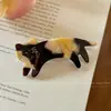 Nuevo Pasador de Acetato 2025 Estilo Coreano Gato Lindo de Patas Cortas para Mujer, Pinza de Primavera para la Parte Posterior de la Cabeza