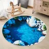 Alfombra Redonda de Visión Estereoscópica Más Vendida Transfronteriza, Felpudo Decorativo de Sala de Estar de Terciopelo de Cristal, Felpudo Absorbente de Agua, Alfombra de Mesita de Noche para Dormitorio