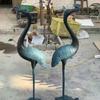 Ornamentos de Tartaruga e Garça de Cobre Extra Grandes, Castiçais de Garça, Par Grande de Artesanato e Expositores Decorativos