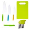 Cuchillo de fruta de plástico para niños de Amazon, apto para jardín de infantes, educación temprana, cuchillo para pastel, cuchillo para patatas, tabla de cortar, utensilios de cocina combinados